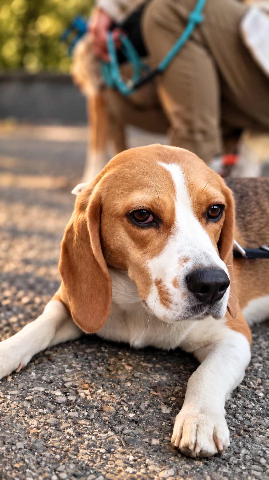 Un beagle attentif, photographié dans la vie du club