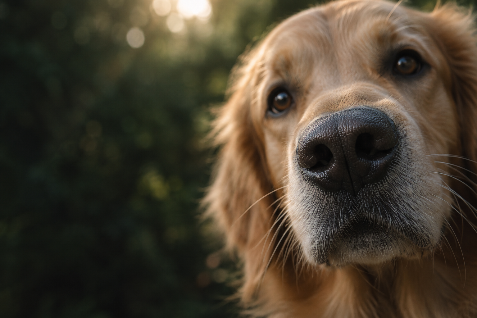 La truffe d’un chien qui explore son environnement