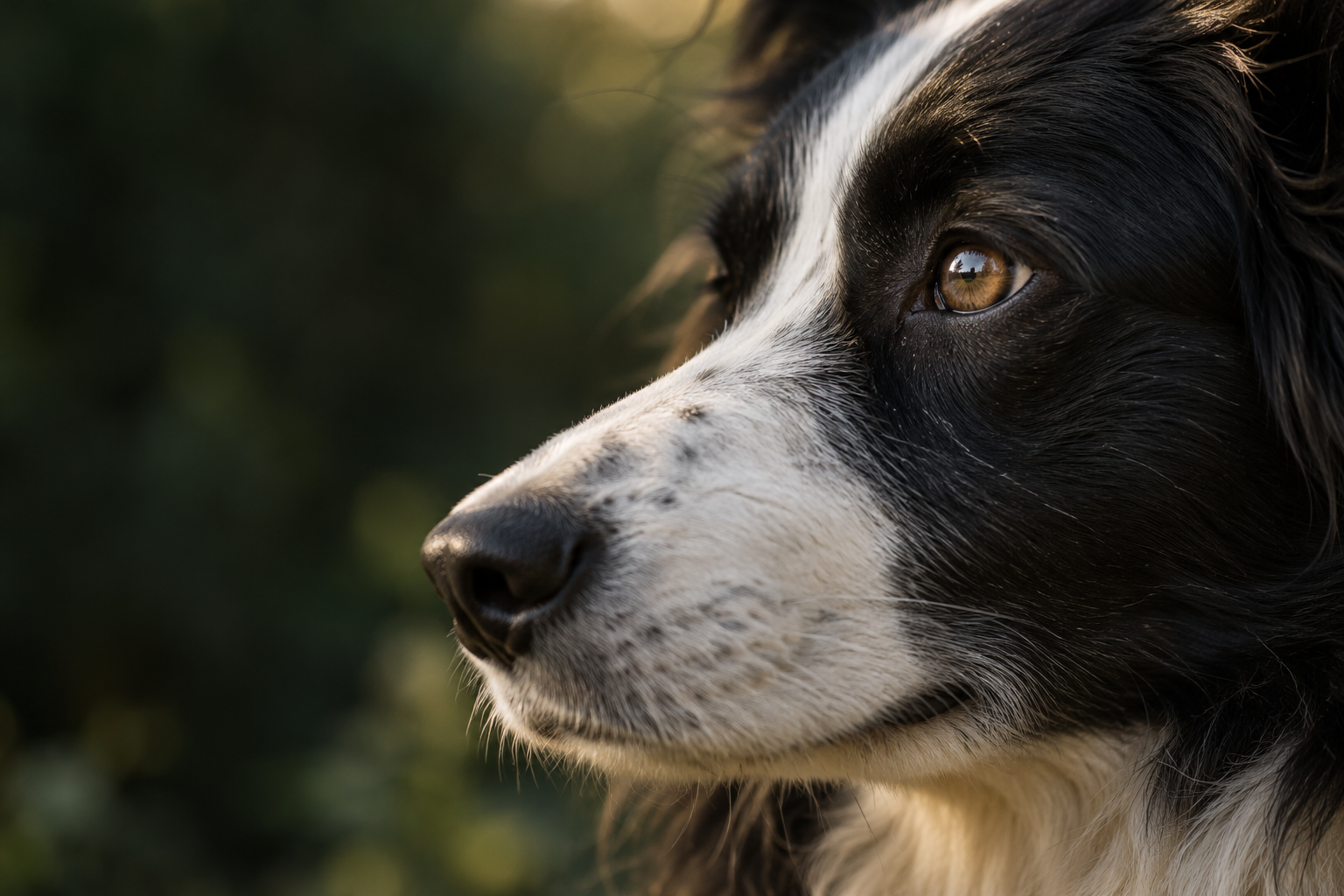 Gros plan sur le regard attentif d’un border collie